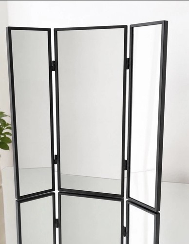 Black metal framed trifold - black,