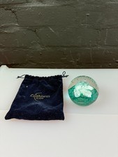 Caithness Cauldron Paperweight Green and White 3"