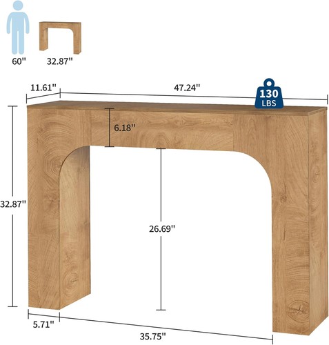 Long wooden console table - console,