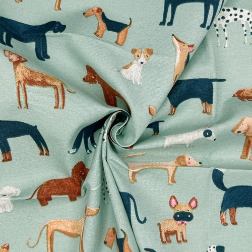 Woof cute dogs canvas fabric - cute,