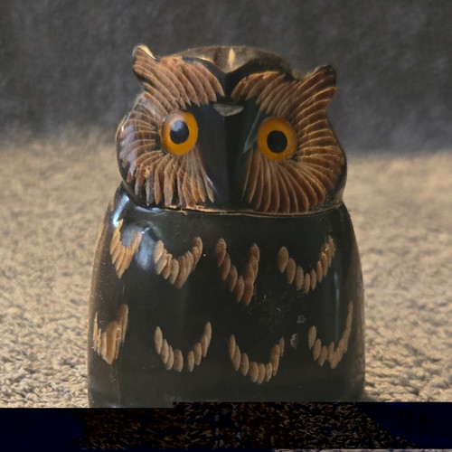 Black brown owl - &, figurine
