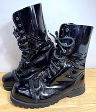 Underground England Originals Long Boots UK 9 Black Leather 20 Eyelet Goth Punk