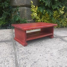Handmade Japanese Tea Table made from Reclaimed Wood / Varnished Mahogany Satin