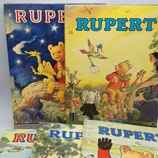 Vintage Rupert Bear Annuals 1970s x 5 (H15 )
