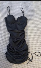 Oh Polly Black Ruched Dress