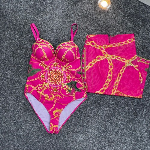 Pink baroque chain print tummy - baroque,
