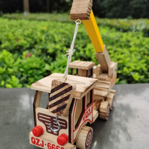 Wooden crane truck realistic - truck,