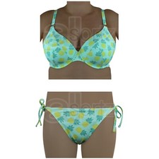 Ladies ex M S Pineapple Padded Bra Bikini Set Top & Bottoms or Buy Separately