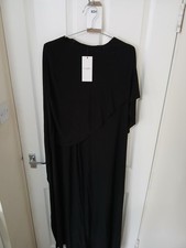Club L Palena  Black Draped Maxi Dress With Cape Sleeves