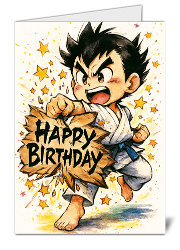 Martial arts birthday card - birthday,