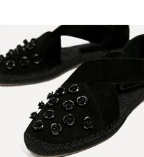 ZARA BLACK SUEDE FLAT