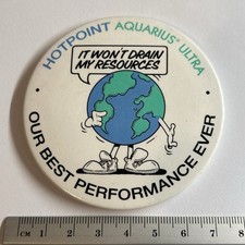 Vintage Collectible Pin Badge Hotpoint Aquarius Ultra Washing Machine 