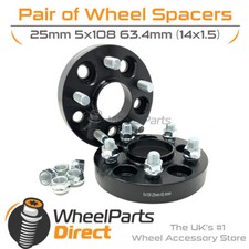 Bolt-On Wheel Spacers (2) 5x108 63.4 25mm for Land Rover Discovery Sport 14-20