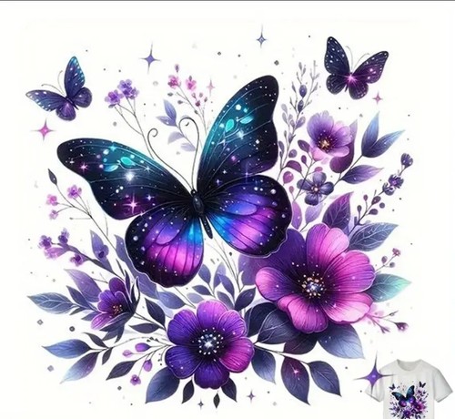 Purple butterly dtf heat press - purple,