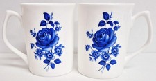 Delft Blue Rose Mugs Set 2