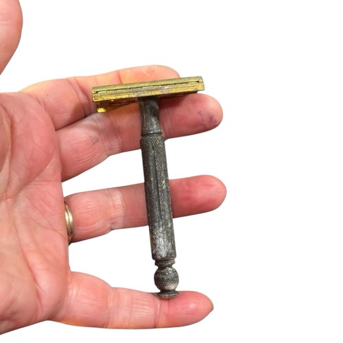Antique safety razor brass - antique,