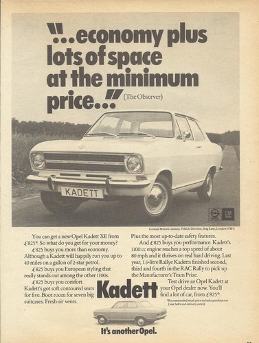 Opel kadett range original - b,