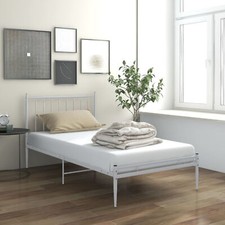 Lechnical White Metal Bed