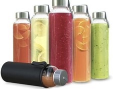 2 X Glass Water Bottle 16oz