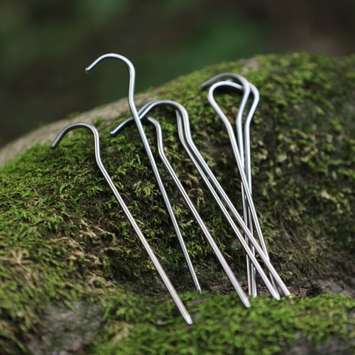 Titanium tent hook peg - tent,