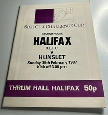 1987 Halifax V Hunslet Silk Cut challenge Cup Rugby League Programme 