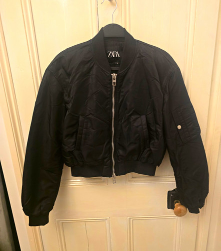 Zara womens black bomber - womens,