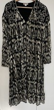 Monsoon Gold Foil Black Kaftan Dress Party Christmas 16 MIDI boho hippy luxe 