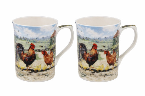 Set cockerel hen mugs - of,