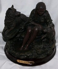 Juliana Collection Native American Girl with Wolf Sculpture Figurine Ornament