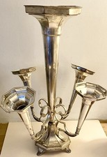 Antique Tall and Imposing Antique Silver Plated 5 Piece Epergne
