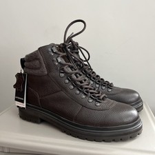 M&S Autograph Men's ankle Boots Leather dark Brown Lace Up walking Size 8 £90 