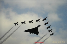 Aircraft 35mm Slide, Vulcan XH558 & Red Arrows, West Malling, 26th August 1991