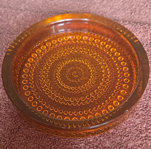 Vintage amber glass dish a - glass, is