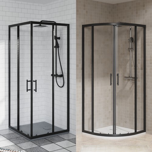 Black quadrant shower - black,