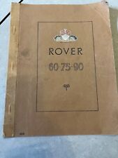 ROVER P4 60 75 90 SALOON ORIGINAL 1955 OWNERS INSTRUCTION & MAINTENANCE MANUAL
