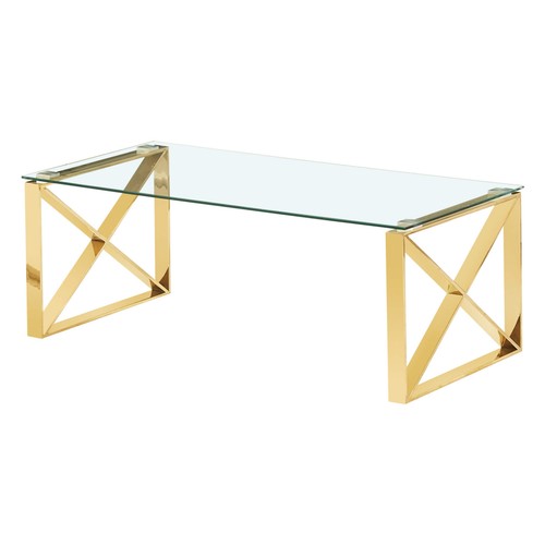 Coffee table gold clear - table,