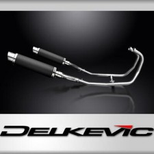 KAWASAKI GPZ500S  FULL 2-2 EXHAUST SYSTEM 350mm CARBON ROUND BSAU SILENCERS 