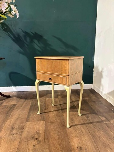 Vintage walnut sewing - box, on