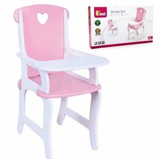 Wooden Doll's High Chair Pink