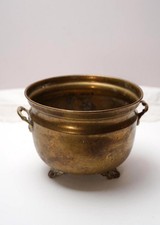 Vintage brass footed planter