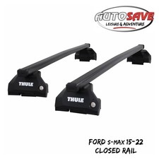 Thule Steel SquareBar Evo Roof Bars Set to fit Ford S-Max 15-22 Closed Rail