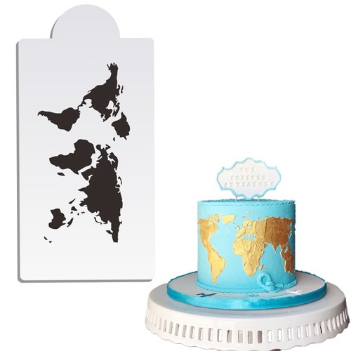 World map design - design, cake