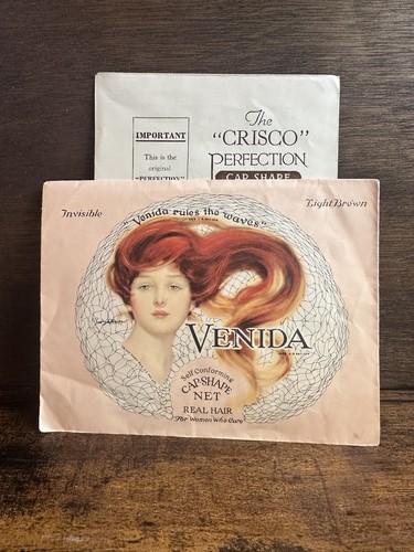 Two vintage brown hairnets - two,