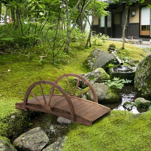 Wooden garden bridge - wooden,