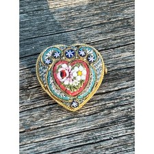 Antique FAB micro mosaic heart