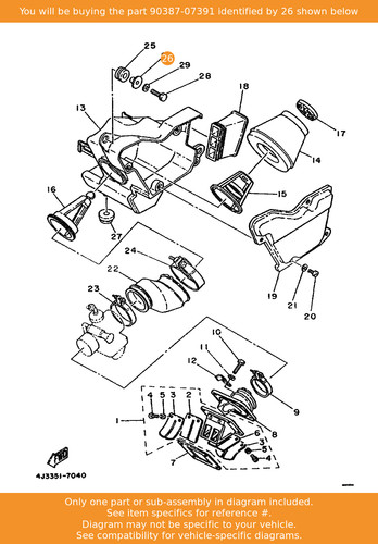 Yamaha collar 90387 07391 - 90387-07391, oem