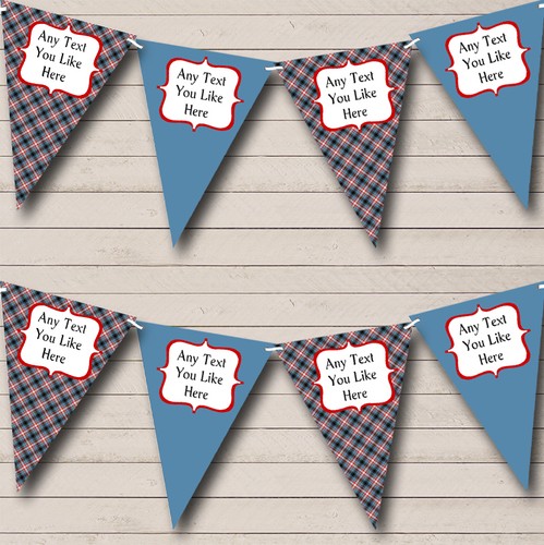 Blue and red tartan - and,
