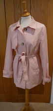 The Collection Debenhams Ladies Rain Coat Size 14 Pink button Up pockets Belt