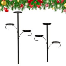 Black Triple Tree Topper Candelabra - Christmas Tree Shelf, 3 Tier Candle Holder