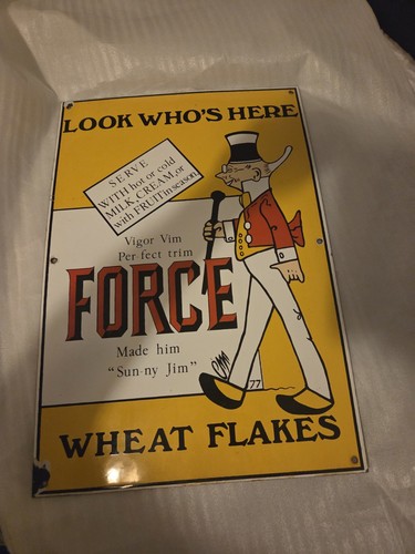 Enamel sign force wheat flakes - sign,